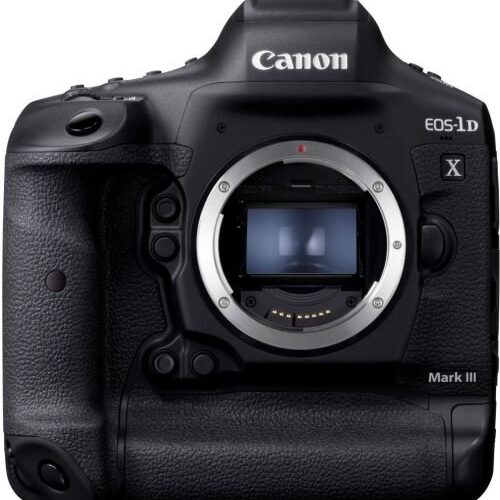 Cámara réflex negra Canon EOS-1DX Mark III